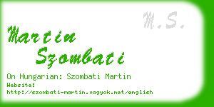 martin szombati business card